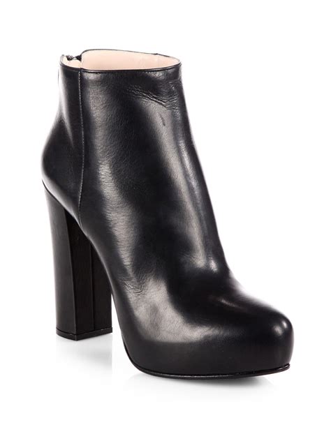 prada leather bootie|Prada ankle boots women's.